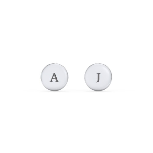 Engravable Round Disc Stud Earrings