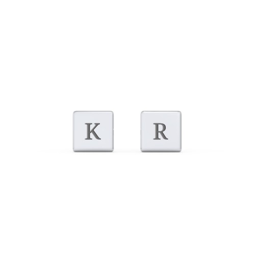 Engravable Square Disc Studs Earrings
