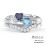 Double Heart Gemstone Ring with Accents
