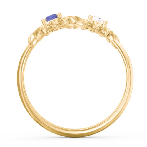 Sunflower Birthstone Bypass Ring