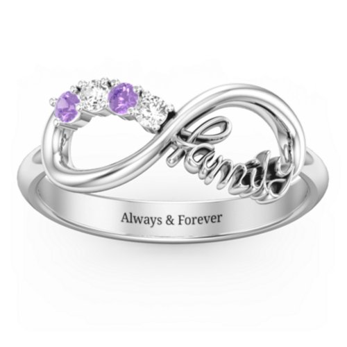 Family Infinite Love with Stones Ring
