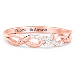 Double Infinity Gemstone Ring with Accents