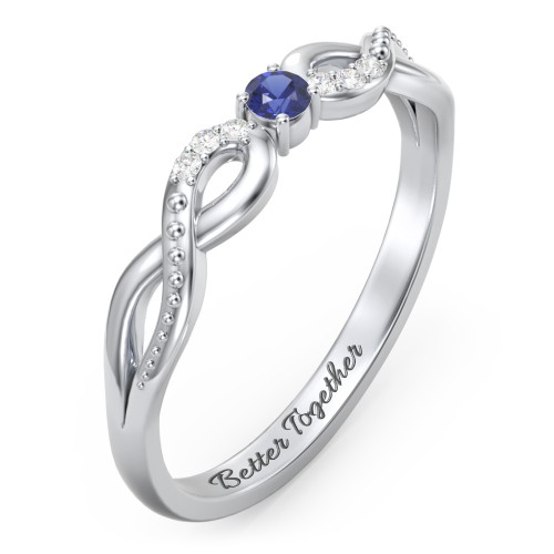Double Infinity Gemstone Ring with Accents