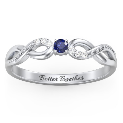 Double Infinity Gemstone Ring with Accents