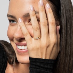 Double Infinity Gemstone Ring with Accents