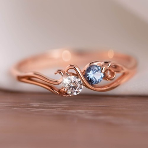 Swirl of Style Birthstone Ring – 10K Yellow Gold with Citrine and Cubic Zirconia