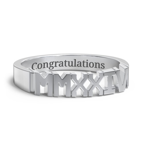 Roman Numeral Graduation Ring – Sterling Silver