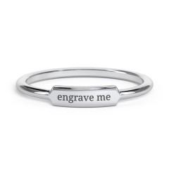 Engravable Bar Ring – 10K Rose Gold