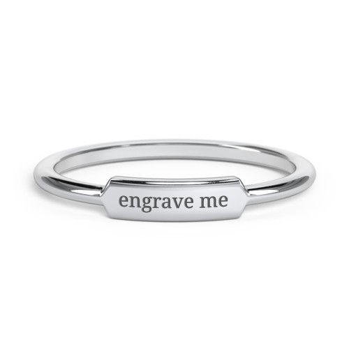 Engravable Bar Ring – Sterling Silver