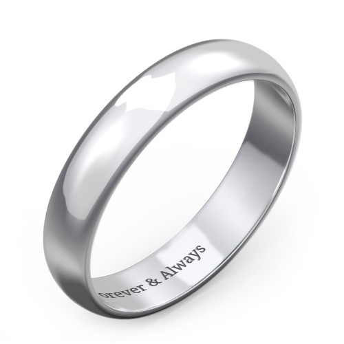 Classic Half Round Wedding Band - 4mm Width – Sterling Silver