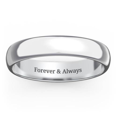 Classic Half Round Wedding Band - 4mm Width – Sterling Silver