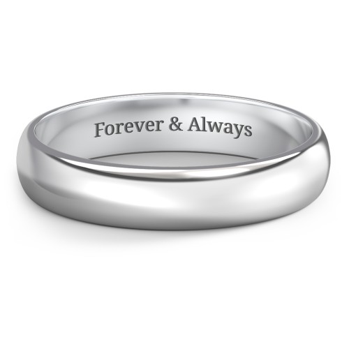 Classic Half Round Wedding Band - 4mm Width – Sterling Silver