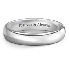 Classic Half Round Wedding Band - 4mm Width – 10K Yellow Gold