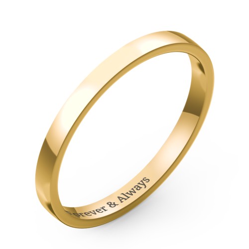 Classic Flat Wedding Band - 2mm Width