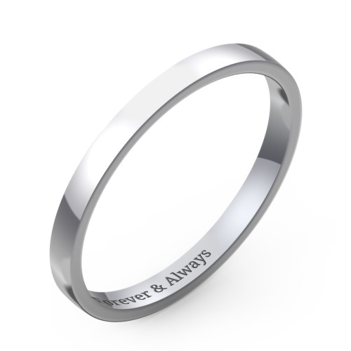 Classic Flat Wedding Band - 2mm Width – Sterling Silver
