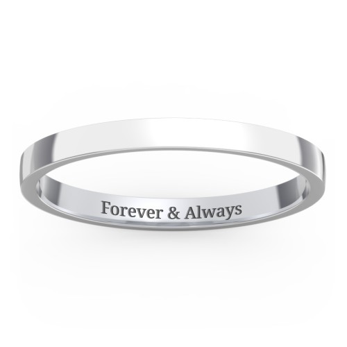 Classic Flat Wedding Band - 2mm Width – Sterling Silver