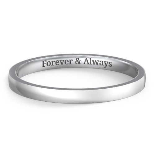 Classic Flat Wedding Band - 2mm Width – Sterling Silver