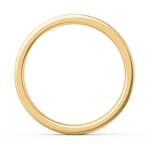 Stackable Birthstone Ring with Engraving – 10K Yellow Gold with Green Sapphire