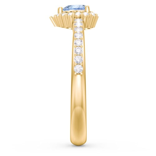 Halo Heart Ring with Accented Band