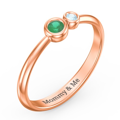 Generations 2-Stone Bezel Set Mother's Ring