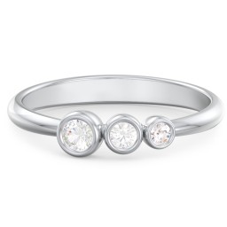 Generations 3-Stone Bezel Set Mother's Ring