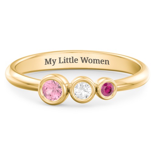 Generations 3-Stone Bezel Set Mother's Ring