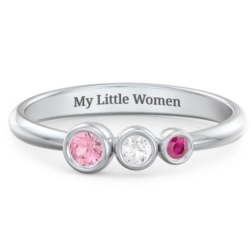 Generations 3-Stone Bezel Set Mother's Ring