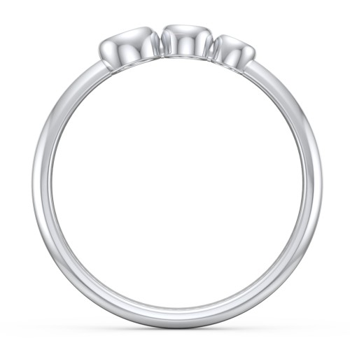 Generations 3-Stone Bezel Set Mother's Ring – Sterling Silver with Pink Tourmaline, White Topaz, and Ruby