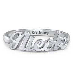 Personalized Name Ring – 10K White Gold