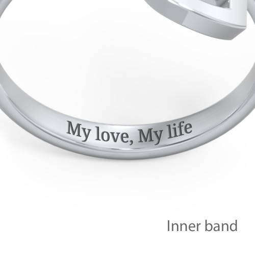 Double Initial Open Cuff Ring – Sterling Silver