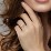 Double Initial Open Cuff Ring with Birthstones