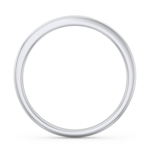 Baby Footprint Cutout Band with Birthstone – 10K White Gold with Emerald