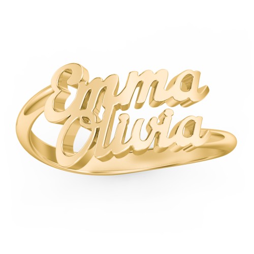Personalized Two Name Ring