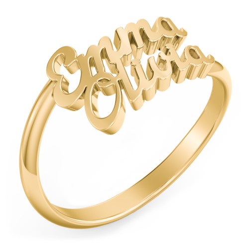 Personalized Two Name Ring