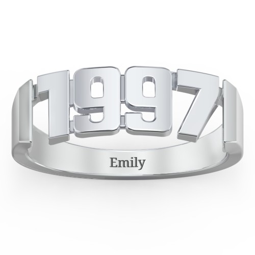 Personalized Year Ring – Sterling Silver