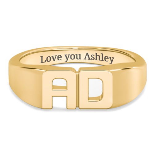 Double Initial Signet Ring