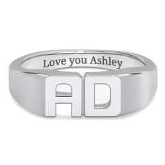 Double Initial Signet Ring – 10K Yellow Gold