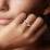 Heart In Heart Gemstone Open Cuff Ring