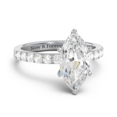 2 ct. Marquise CZ Engagement Ring with Accents – Sterling Silver with Cubic Zirconia
