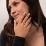 Croissant Dome Ring with Heart Gemstone