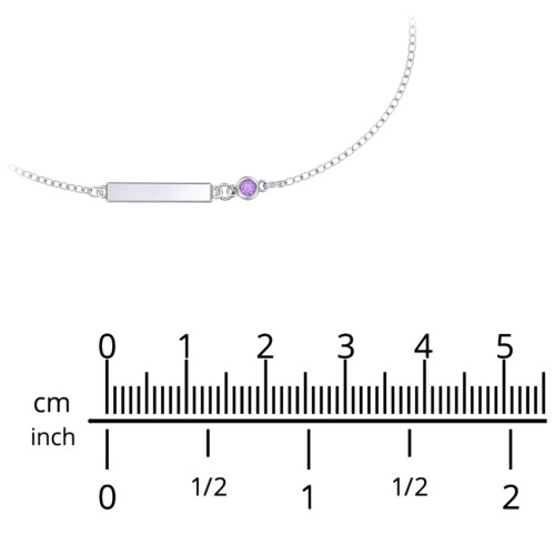 Engravable Bar Bracelet with Bezel Set Stone – Sterling Silver with Aquamarine