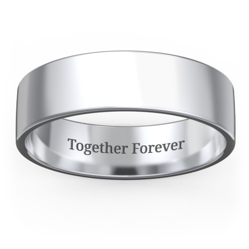 Men's Classic Flat Wedding Band - 6mm Width