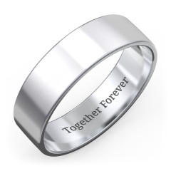 Men's Classic Flat Wedding Band - 6mm Width – Sterling Silver