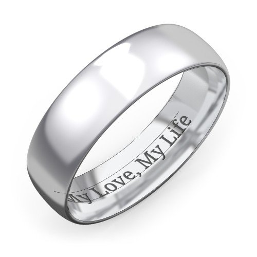 Men's Half Round Comfort Fit Wedding Band - 6mm Width