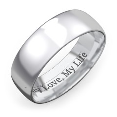Men's Half Round Comfort Fit Wedding Band - 7mm Width