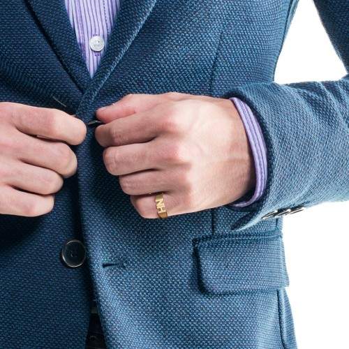 Men's Double Initial Signet Ring