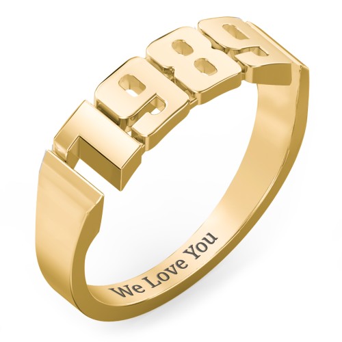 Men's Personalized Year Ring – 10K Yellow Gold