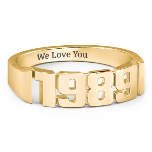 Men's Personalized Year Ring – 10K Yellow Gold