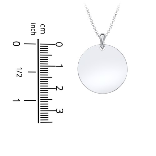 Men's Engravable Disc Necklace – 10K White Gold