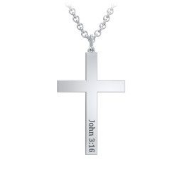 Men's Classic Engravable Cross Necklace in 925 Sterling Silver